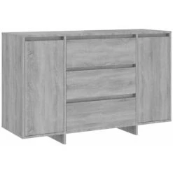FIMEI Buffet Avec 3 Tiroirs Sonoma Gris 120x41x75 Cm Aggloméré -Buffet et enfilade Soldes 60966758 2