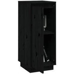FIMEI Buffets 2 Pcs Noir 31,5x34x75 Cm Bois Massif De Pin -Buffet et enfilade Soldes 60967289 4