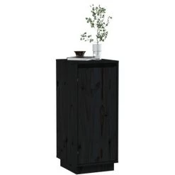 FIMEI Buffet Noir 31,5x34x75 Cm Bois Massif De Pin -Buffet et enfilade Soldes 60967329 4
