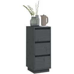 FIMEI Buffet Gris 32x34x75 Cm Bois Massif De Pin 8 FIMEI Buffet Gris 32x34x75 Cm Bois Massif De Pin -Buffet et enfilade Soldes 60967470 4