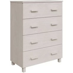 FIMEI Buffet Blanc 79x40x103,5 Cm Bois Massif De Pin -Buffet et enfilade Soldes 60967703 2