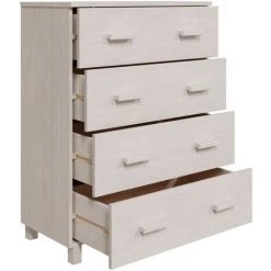FIMEI Buffet Blanc 79x40x103,5 Cm Bois Massif De Pin -Buffet et enfilade Soldes 60967703 5