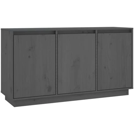 FIMEI Buffet Gris 111x34x60 Cm Bois Massif De Pin 2 FIMEI Buffet Gris 111x34x60 Cm Bois Massif De Pin – Image 2