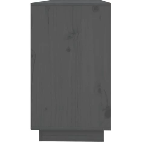 FIMEI Buffet Gris 111x34x60 Cm Bois Massif De Pin 4 FIMEI Buffet Gris 111x34x60 Cm Bois Massif De Pin – Image 4