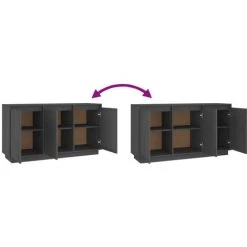 FIMEI Buffet Gris 111x34x60 Cm Bois Massif De Pin 9 FIMEI Buffet Gris 111x34x60 Cm Bois Massif De Pin -Buffet et enfilade Soldes 60968010 5