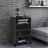 FIMEI Buffet Gris Brillant 57x35x90 Cm Aggloméré