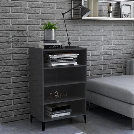 FIMEI Buffet Gris Brillant 57x35x90 Cm Aggloméré 1 FIMEI Buffet Gris Brillant 57x35x90 Cm Aggloméré
