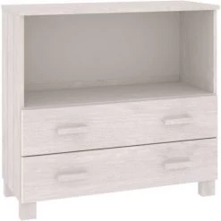 FIMEI Buffet Blanc 85x35x80 Cm Bois Massif De Pin -Buffet et enfilade Soldes 60968333 2