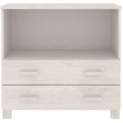 FIMEI Buffet Blanc 85x35x80 Cm Bois Massif De Pin -Buffet et enfilade Soldes 60968333 5