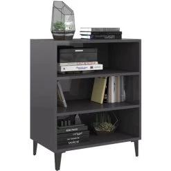 FIMEI Buffet Gris Brillant 57x35x70 Cm Aggloméré -Buffet et enfilade Soldes 60968391 3