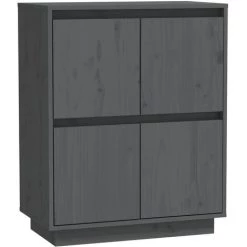 FIMEI Buffet Gris 60x34x75 Cm Bois Massif De Pin 6 FIMEI Buffet Gris 60x34x75 Cm Bois Massif De Pin -Buffet et enfilade Soldes 60968727 2