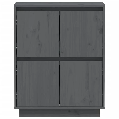 FIMEI Buffet Gris 60x34x75 Cm Bois Massif De Pin 5 FIMEI Buffet Gris 60x34x75 Cm Bois Massif De Pin – Image 5