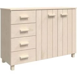 FIMEI Buffet Marron Miel 113x40x80 Cm Bois Massif De Pin -Buffet et enfilade Soldes 60968882 2