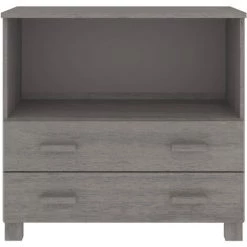 FIMEI Buffet Gris Clair 85x35x80 Cm Bois Massif De Pin -Buffet et enfilade Soldes 60969305 5
