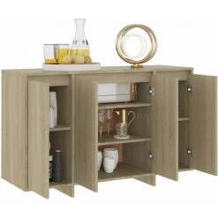 FIMEI Buffet Chêne Sonoma 120x41x75 Cm Aggloméré -Buffet et enfilade Soldes 60969458 3