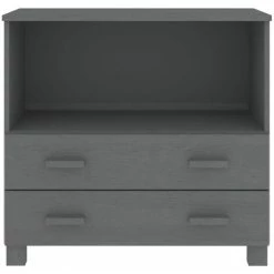 FIMEI Buffet Gris Foncé 85x35x80 Cm Bois Massif De Pin -Buffet et enfilade Soldes 60969592 5