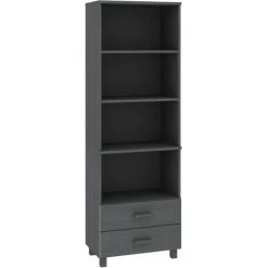 FIMEI Buffet Gris Foncé 60x35x180 Cm Bois Massif De Pin -Buffet et enfilade Soldes 60969942 2