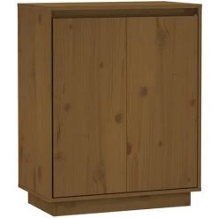 FIMEI Buffet Marron Miel 60x34x75 Cm Bois Massif De Pin -Buffet et enfilade Soldes 60970565 2