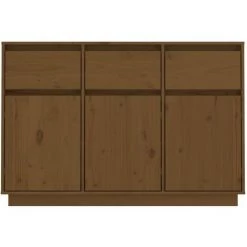 FIMEI Buffet Marron Miel 110x34x75 Cm Bois Massif De Pin -Buffet et enfilade Soldes 60971435 3