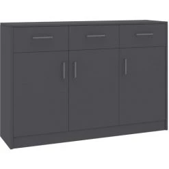 FIMEI Buffet Gris 110x30x75 Cm Aggloméré -Buffet et enfilade Soldes 60971707 2