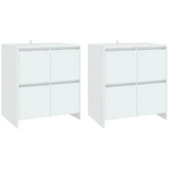 FIMEI Buffets 2 Pcs Blanc 70x41x75 Cm Aggloméré 6 FIMEI Buffets 2 Pcs Blanc 70x41x75 Cm Aggloméré -Buffet et enfilade Soldes 60971753 2
