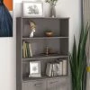 FIMEI Dessus De Buffet Gris Clair 85x35x100 Cm Bois Massif De Pin