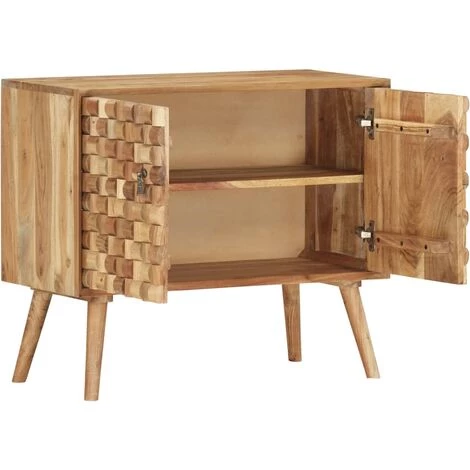 FIMEI Buffet 75x35x65 Cm Bois D'acacia Solide 3 FIMEI Buffet 75x35x65 Cm Bois D'acacia Solide – Image 3