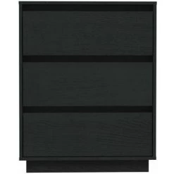 FIMEI Buffet Noir 60x34x75 Cm Bois Massif De Pin -Buffet et enfilade Soldes 60972362 5