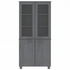 FIMEI Buffet Bois Massif De Pin Gris Foncé -Buffet et enfilade Soldes 60972368 3