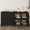 FIMEI Buffets 2 Pcs Noir 70x41x75 Cm Aggloméré