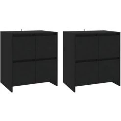 FIMEI Buffets 2 Pcs Noir 70x41x75 Cm Aggloméré -Buffet et enfilade Soldes 60973147 2