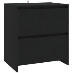 FIMEI Buffets 2 Pcs Noir 70x41x75 Cm Aggloméré -Buffet et enfilade Soldes 60973147 4