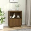 FIMEI Buffet Marron Miel 60x34x75 Cm Bois Massif De Pin