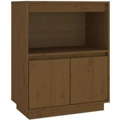 FIMEI Buffet Marron Miel 60x34x75 Cm Bois Massif De Pin -Buffet et enfilade Soldes 60973225 2