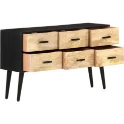 FIMEI Buffet 110x33x64 Cm Bois De Manguier Massif -Buffet et enfilade Soldes 60973327 4