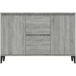 FIMEI Buffet Sonoma Gris 104x35x70 Cm Bois D'ingénierie -Buffet et enfilade Soldes 60973345 3