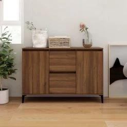 FIMEI Buffet Chêne Marron 104x35x70 Cm Bois D'ingénierie