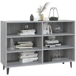 FIMEI Buffet Sonoma Gris 103,5x35x70 Cm Aggloméré -Buffet et enfilade Soldes 60973535 3
