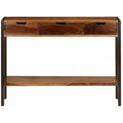 FIMEI Buffet Avec 3 Tiroirs 110x35x75 Cm Bois Massif De Sesham -Buffet et enfilade Soldes 60974296 3
