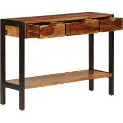 FIMEI Buffet Avec 3 Tiroirs 110x35x75 Cm Bois Massif De Sesham -Buffet et enfilade Soldes 60974296 4