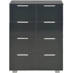 FIMEI Buffet Noir Brillant 60x35x80 Cm Aggloméré -Buffet et enfilade Soldes 60974570 3