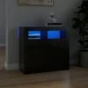 FIMEI Buffet Avec Lumières LED Noir Brillant 80x35x75 Cm