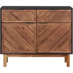 FIMEI Buffet 90x33,5x75 Cm Bois D'acacia Solide Et MDF 6 FIMEI Buffet 90x33,5x75 Cm Bois D'acacia Solide Et MDF -Buffet et enfilade Soldes 60975092 2