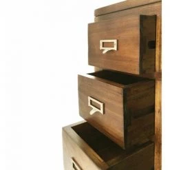 DECORATION D’AUTREFOIS Buffet 6 Tiroirs Bois Bronze Marron 100x27x80cm - Bois, Bronze - Marron -Buffet et enfilade Soldes 61038770 3