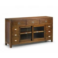 DECORATION D’AUTREFOIS Buffet 9 Tiroirs Bois Bronze Marron 150x40x80cm - Bois, Bronze - Marron