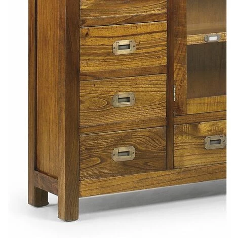 DECORATION D’AUTREFOIS Buffet 5 Tirois Bois Bronze Marron 107x27x80cm - Bois, Bronze - Marron 3 DECORATION D’AUTREFOIS Buffet 5 Tirois Bois Bronze Marron 107x27x80cm - Bois, Bronze - Marron – Image 3