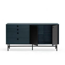 Buffets BOBOCHIC - Buffet 2 Portes 150 Cm PUNTO Noir + Gris - Noir + Gris -Buffet et enfilade Soldes 61060906 4