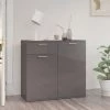TRUE DEAL Buffet Gris Brillant 80x36x75 Cm Aggloméré