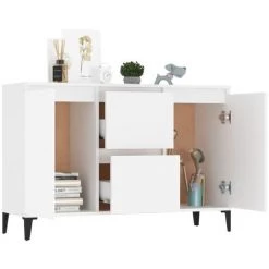 TRUE DEAL Buffet Blanc 104x35x70 Cm Aggloméré -Buffet et enfilade Soldes 61074808 3