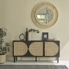 BOIS DESSUS BOIS DESSOUS Buffet En Manguier Massif Et Cannage Noir 160 Cm - Noir